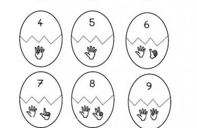 Œufs numériques jusque 12 (correspondance chiffres et constellations de doigts)