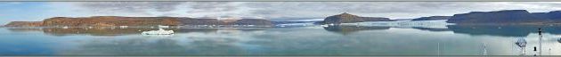 Panorama 225° aux reflets presque parfaits - Croker Bay - Devon Island - Nunavut - Canada