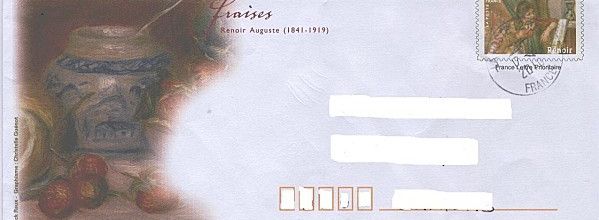 enveloppes PAP Renoir et Bonne année (enveloppe du Maroc)
