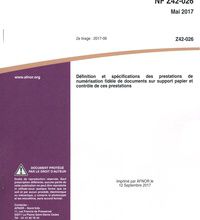 Read online: Norme NF Z42-026 Définition et spécifications des prestations de numérisation fidèle de documents sur support papier et contrôle de ces prestations