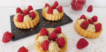 Tartelette moelleuse aux framboises
