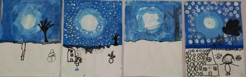 *Art visuel: paysage d'hiver en dégradé