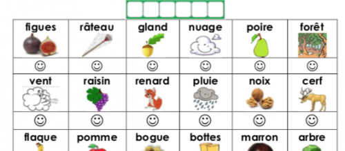 Fiche de suivi de l’atelier « Les mots d’automne »