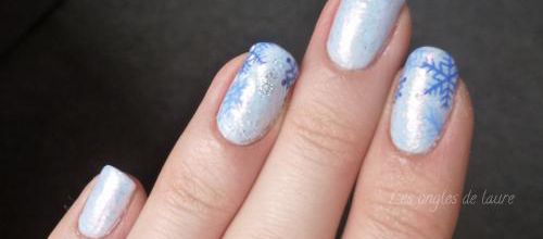 #NAFC 3 Nail Art givré et flocons !