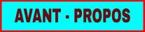 AVANT - PROPOS