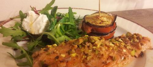 Saumon à la pistache