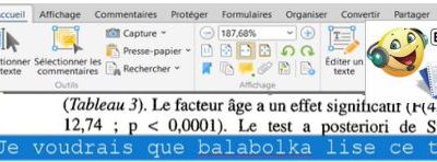Faire lire par Balabolka le texte tapé dans Pdf x Change avec l'outil machine a écrire