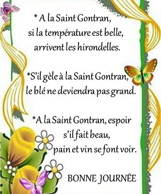 Dictons et Fête du jour Gontran + grille prénom   ! 