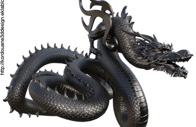 Tube de statue de dragon (render-image)