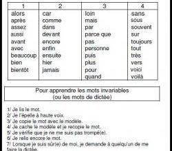 EDL: Leçon et exercices: les mots invariables en CE1