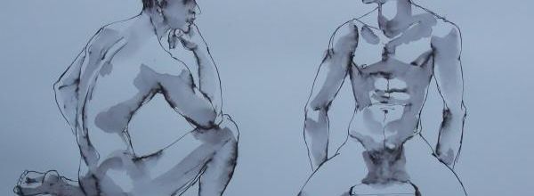 Mercredi - Nu masculin, deux poses assises