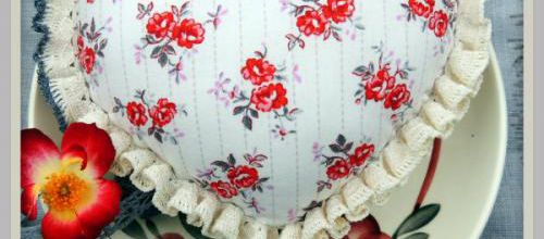 Galon au crochet,,,coeur fleuri