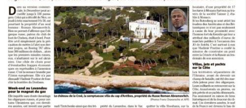 Les milliardaires sur la cote d'Azur (article de Monaco Matin)