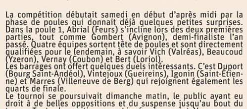 19/20 Novembre 2022  / 16 quadrettes / M2 / le Puy En Velais 