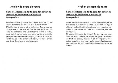 Atelier de copie de textes