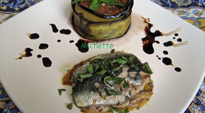Mille feuilles de sardines, aubergine, tomate, poivron