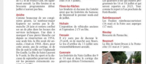 Fêtes annulées du Douaisis.