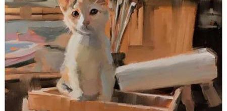 Tableau du samedi 225 : Chaton en atelier