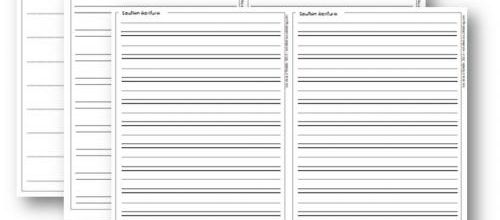 Outils - Ecriture - Feuilles vierges pour le soutien en écriture