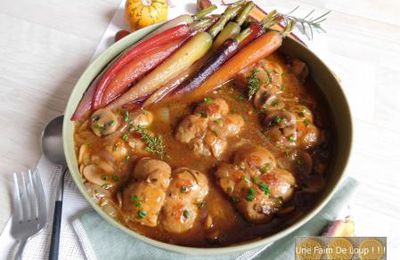 Paupiettes aux légumes et carottes glacées au miel