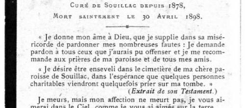 L'abbé VERTUT originaire de Gigouzac