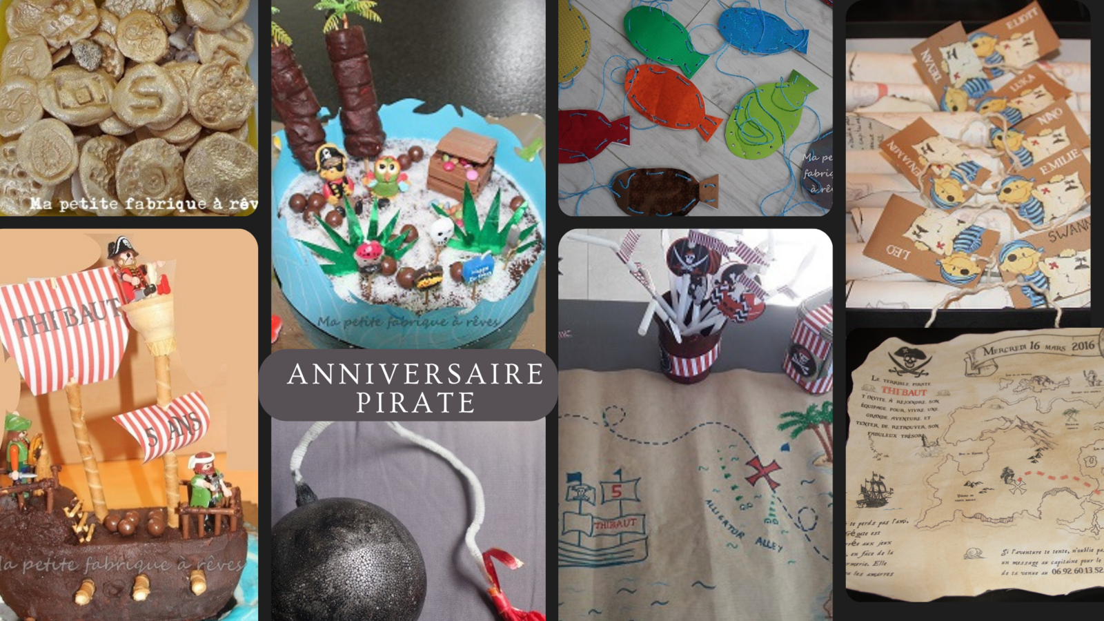 Idées pour organiser un anniversaire sur le thèmes des pirates : invitation, animation, jeu, tutos, diy, gâteaux, carte au trésor