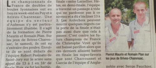 Romain Plan - Pierre Maurin calent prés du but