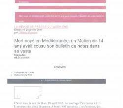 "Mort noyé en Méditerrannée, un Malien de 14 ans avait cousu son bulletin de notes dans sa veste".