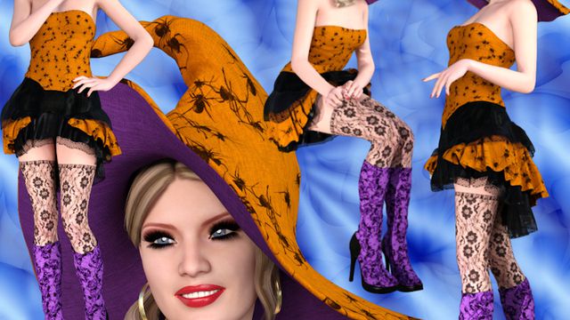 Pandora : 4 tubes de femme sorcière (Halloween)
