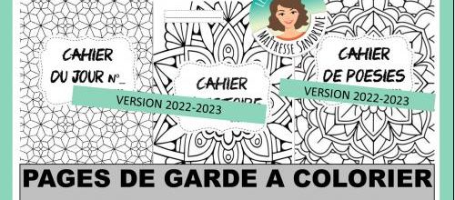 Pages de garde à colorier 2022-2023