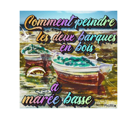 Dessin et peinture - vidéo 4474 : Comment peindre les deux barques en bois, à marée basse - aquarelle.