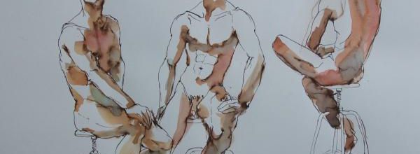 Lundi - Trois poses modèle masculin
