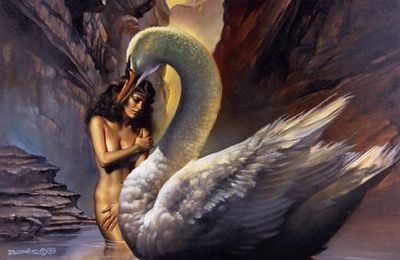 Le Tableau du Samedi : ©Boris Vallejo, Léda et le Cygne