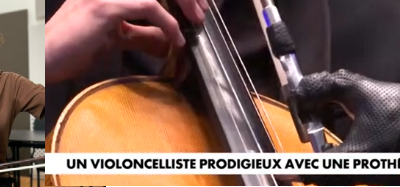 Soni Siecinski : violoncelliste talentueux, il joue grâce à un instrument adapté  et une orthèse pour tenir l'archet