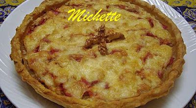 Tarte à la fondue d'endives, jambon, tomme de brebis et noix