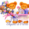 629 - couple ours - blinkie, signature, fleur, petit déjeuner
