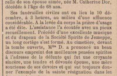 Nécrologie Catherine Dor (Le Messager, 15 janvier 1901)