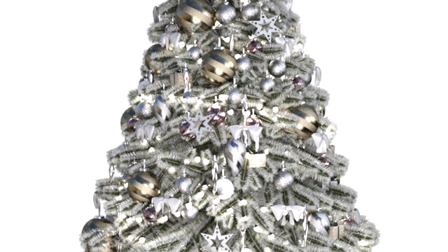 Tube de sapin de Noël argent (render-image)
