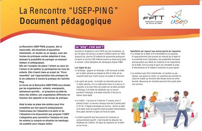 Organiser une rencontre USEP de Tennis de table Cycle 2