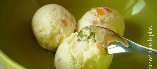 sorbet granny smith, citron vert et pommes confites.