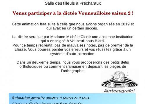 La dictée vouneuilloise - seconde édition