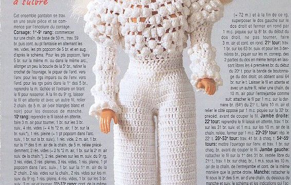 " Mégève" Une combinaison au crochet pour Barbie
