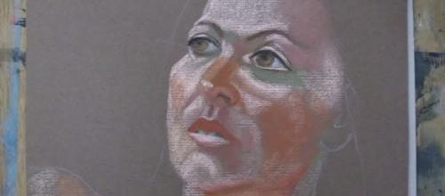 Portrait au pastel, 1ère séance