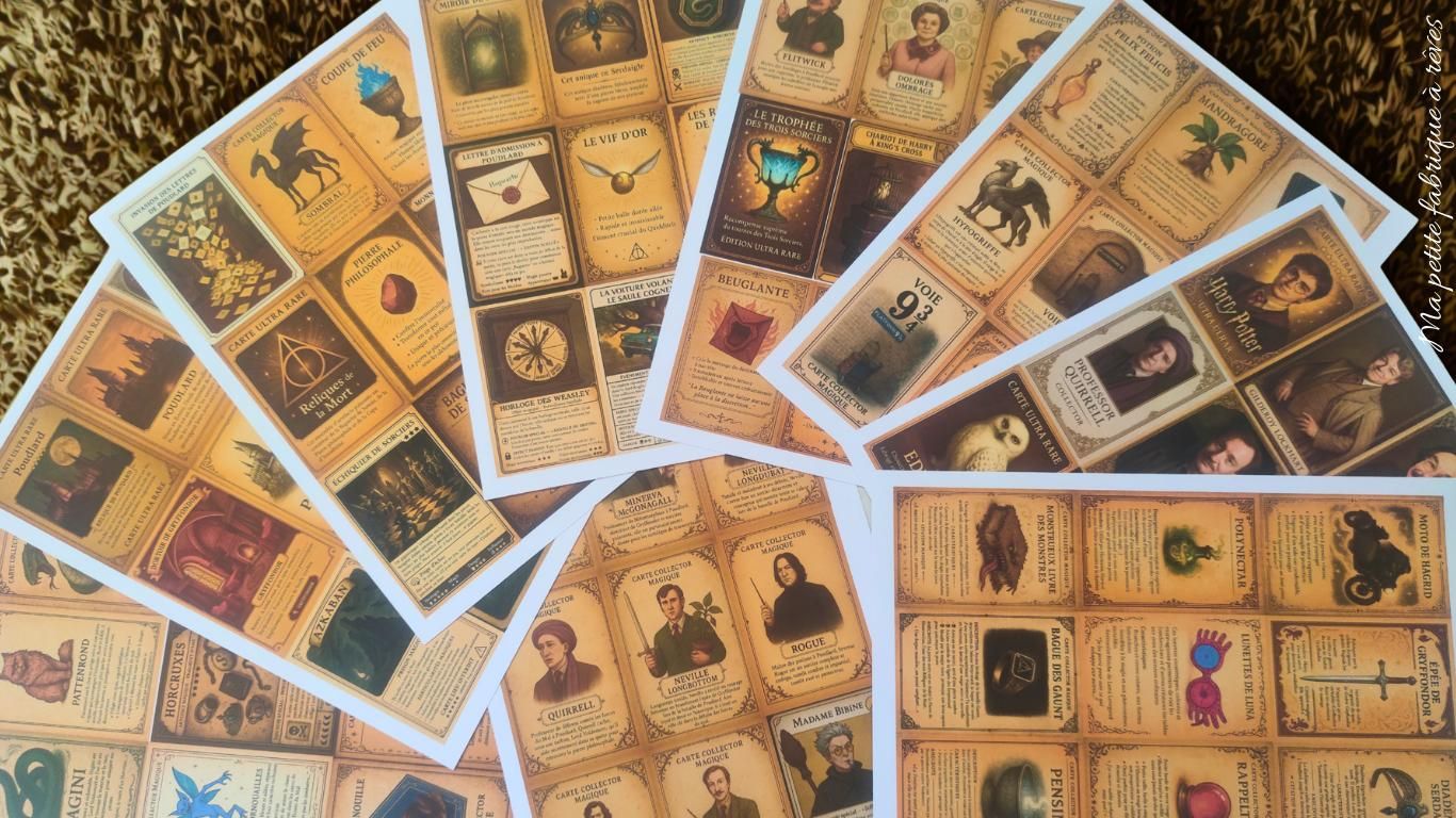 Cartes collector  à imprimer gratuitement pour anniversaire Harry Potter et pour cycle 3