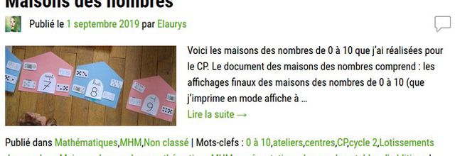 Les maisons des nombres de 0 à 10