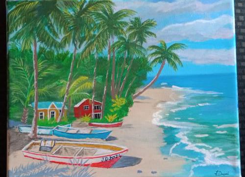Sous les palmiers ,nouvelle peinture