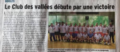 Le club des vallees débute par une victoire