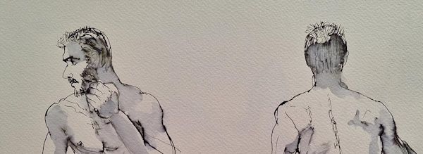 Lundi - Un homme assis, deux poses.