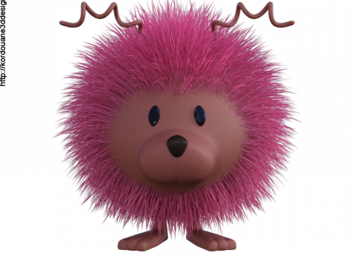 Tube mascotte boule de poil (render)