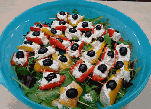 Rouleaux  de poivrons au fromage frais